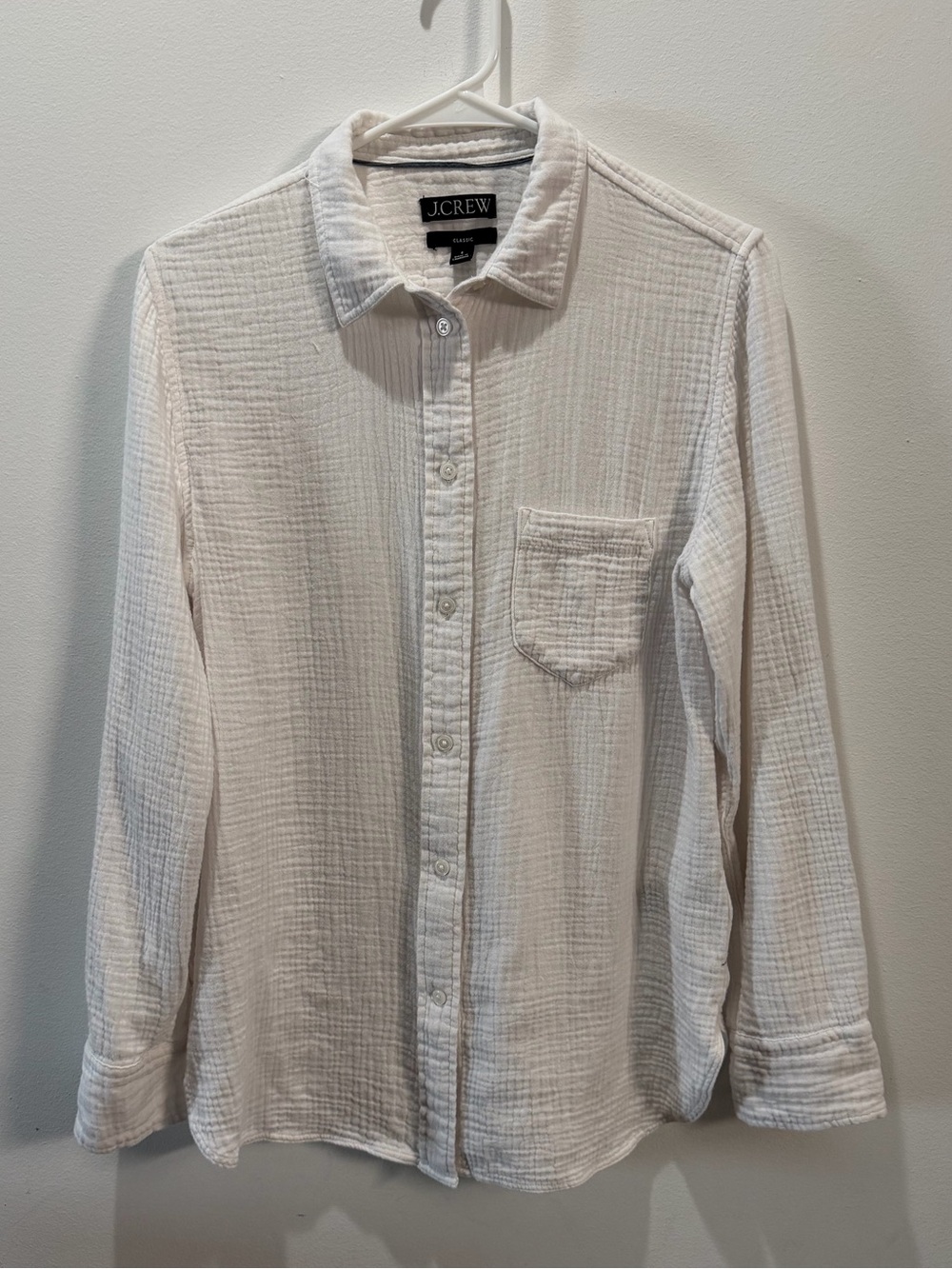 J. Crew Women’s White Textured Gauze Button-Down Shirt